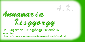 annamaria kisgyorgy business card