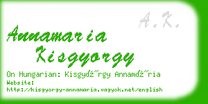 annamaria kisgyorgy business card